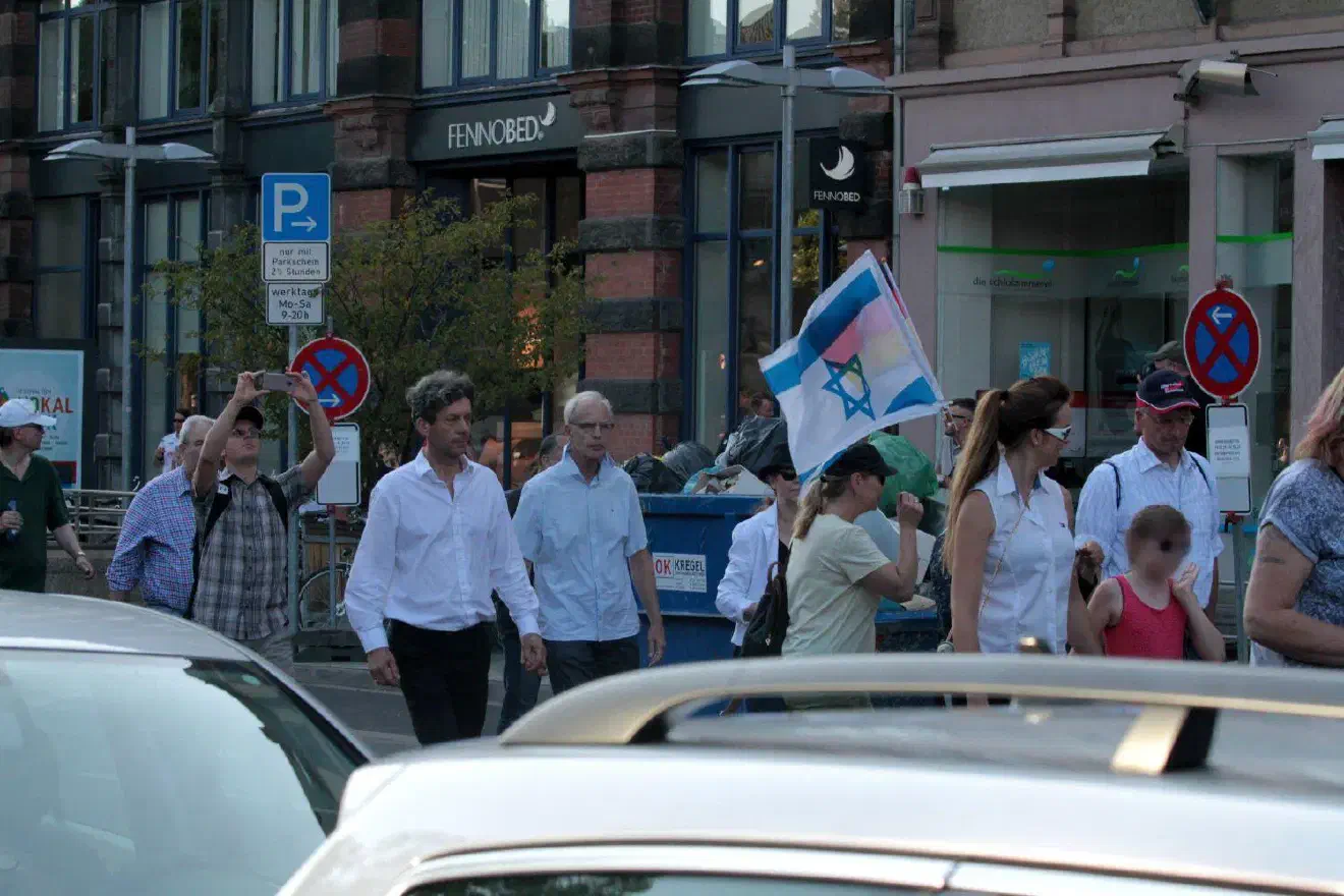 Auch andere eher merkwürdige Fahnen wurden in der Demonstration gezeigt ...