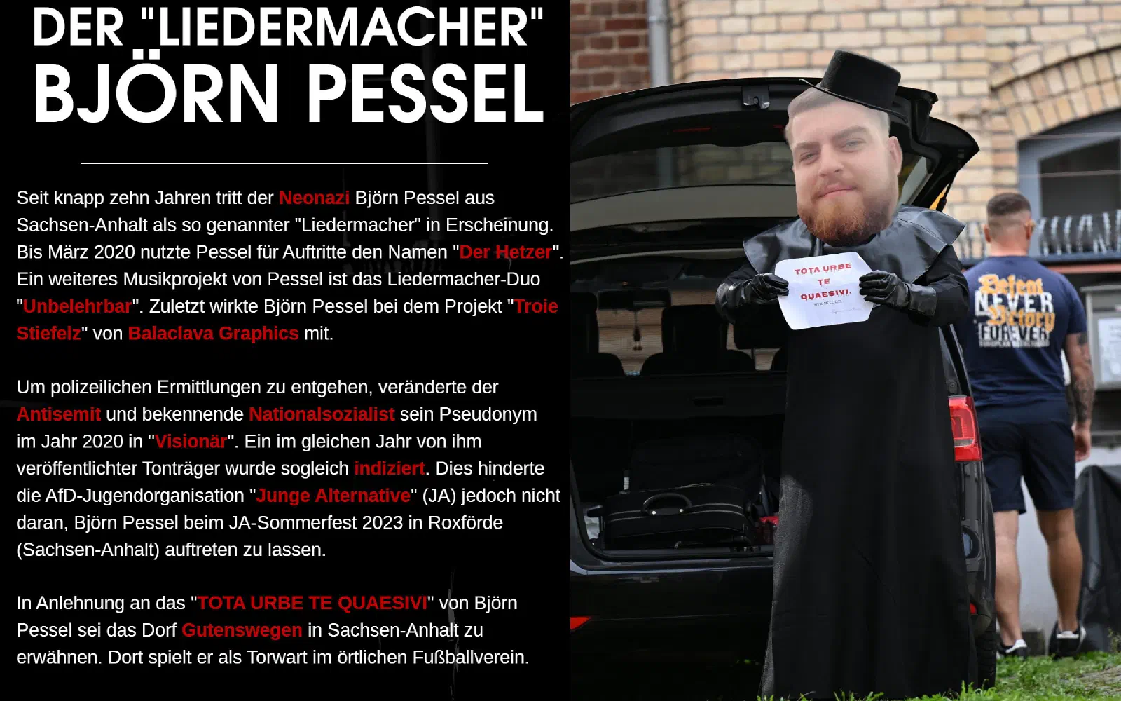 Tafel zu Björn Pessel