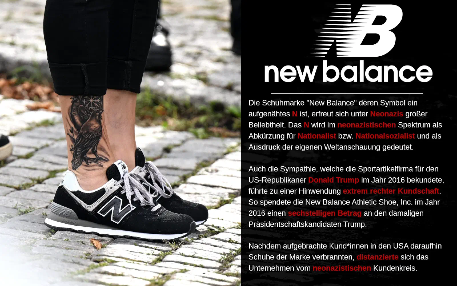 Tafel zu New Balance