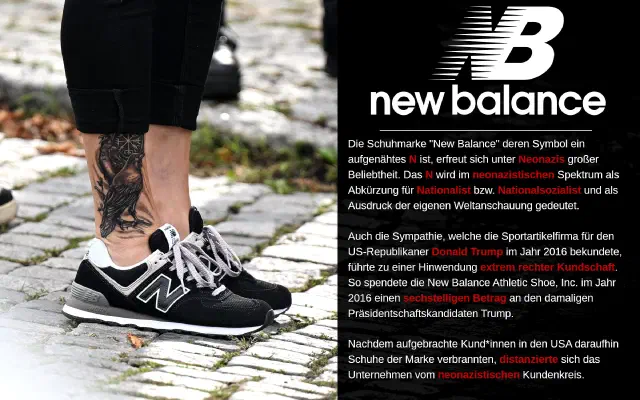 Tafel zu New Balance