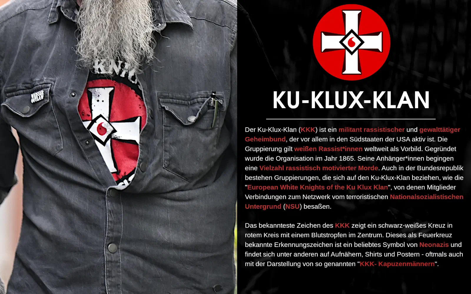Tafel zu Ku-Klux-Klan