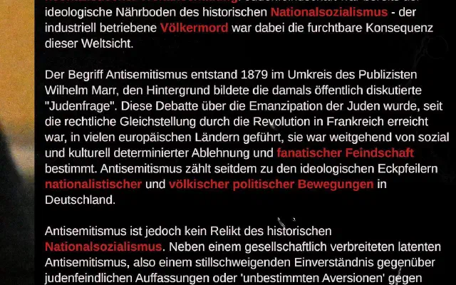 Tafel zu Antisemitismus