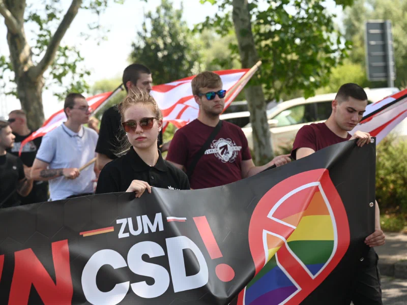 Anti-CSD-Demonstration der "Jungen Nationalisten" (JN) in Wittenberg