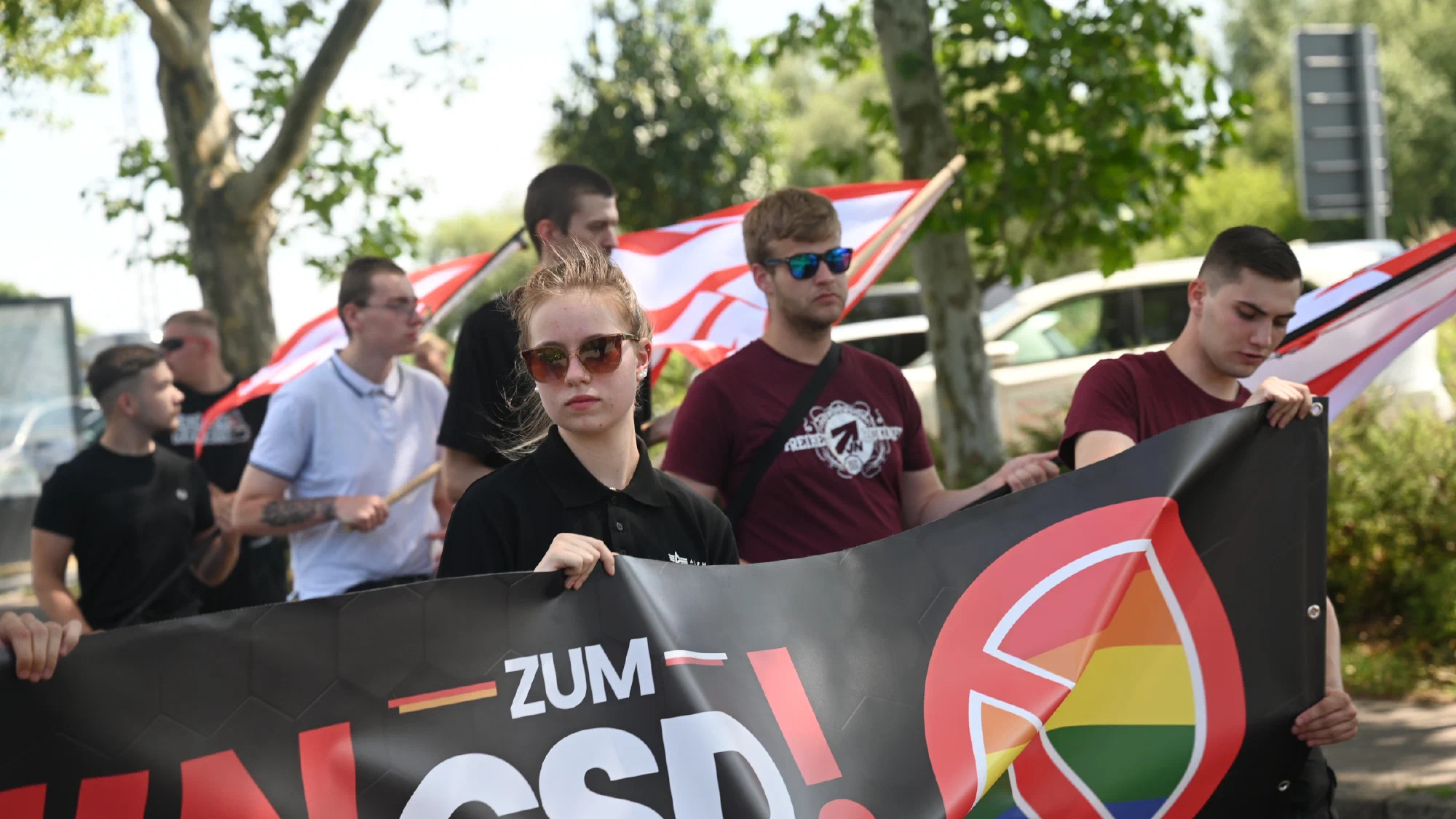 Anti-CSD-Demonstration der "Jungen Nationalisten" (JN) in Wittenberg